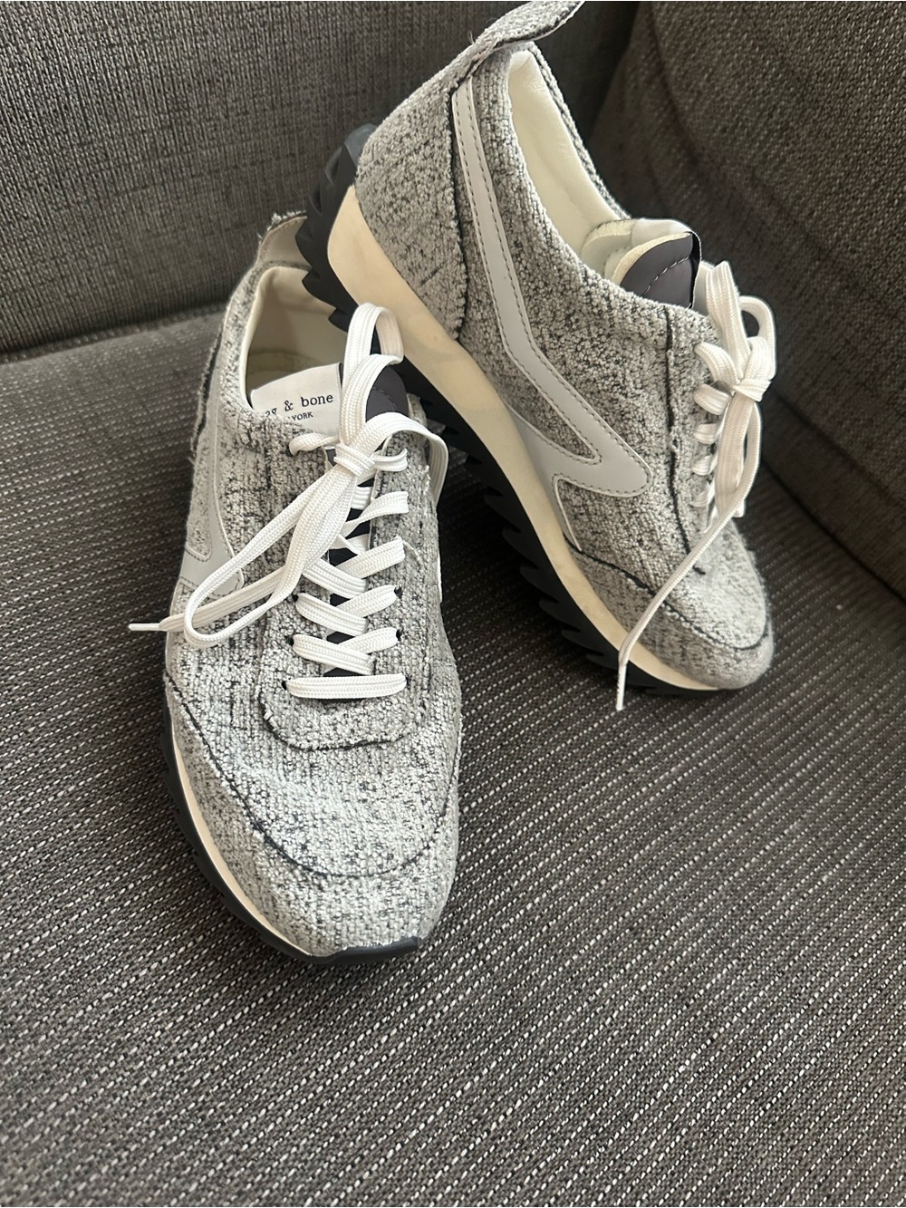 rag & bone Men’s Gray Tweed retro Runner Sneakers size EU 38